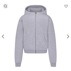 SKIMS Light Gray Zip Hoodie Jacket